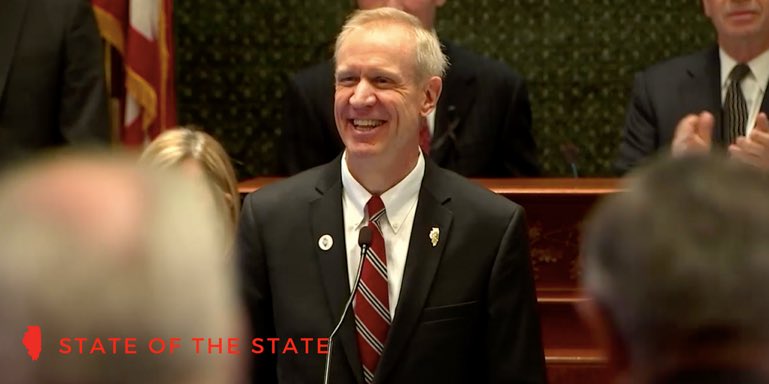 GovRauner's tweet photo. Illinois is ready to capitalize on its tremendous economic potential. We need a laser-like focus on jobs, and we need to give power back to people to control their own economic destiny. Watch today’s State of the State address: https://t.co/CWnOcsmBaJ. #ILSOTS https://t.co/flseLboar4