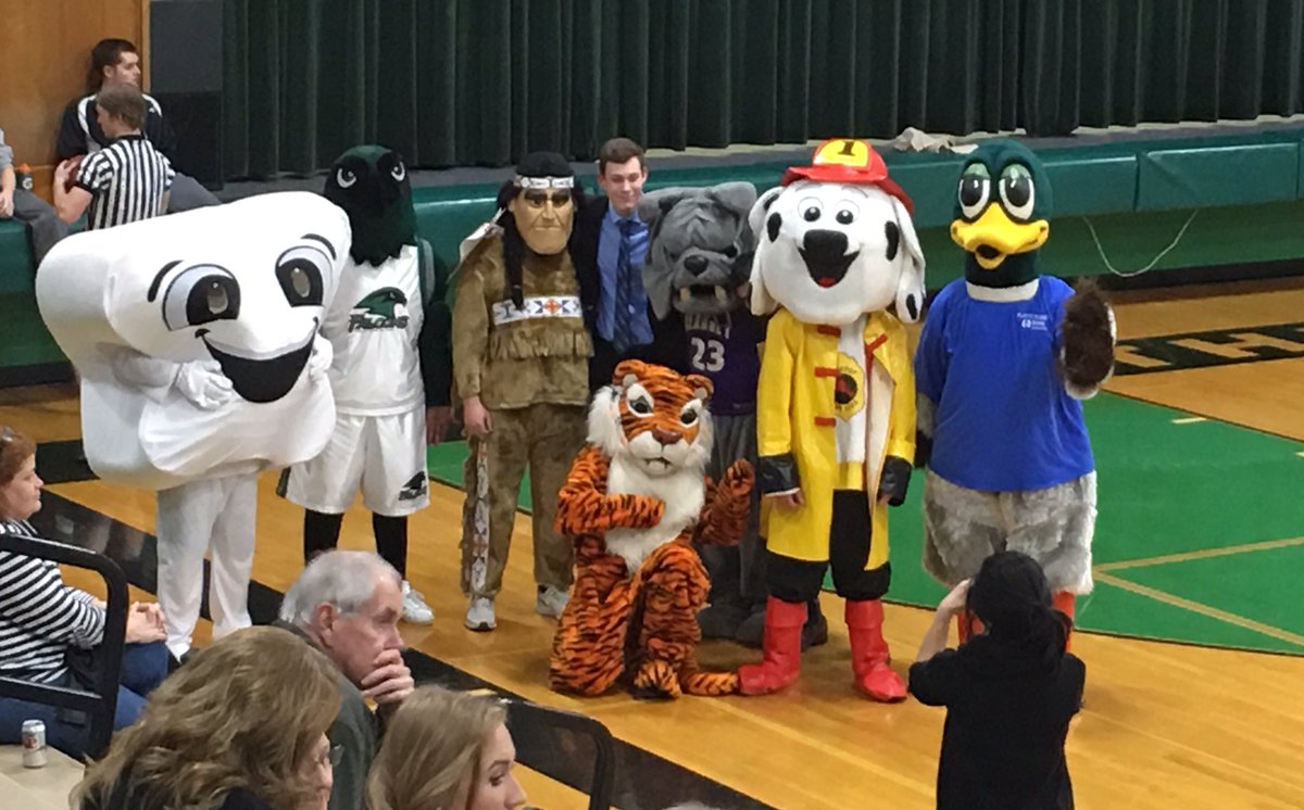 Bruiser is ready to play in a basketball game with other mascot friends!! #bruiser #mascotgames