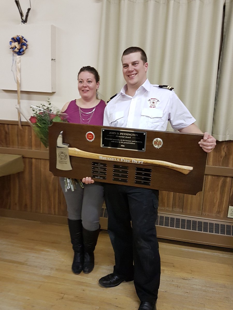 BrusselsFire's tweet photo. Congratulations Captain Mike Noble. Mike was this year's award recipent for the John D Pennington memorial award. 
#thankyouforyourservice https://t.co/Q7Ell4PCUd