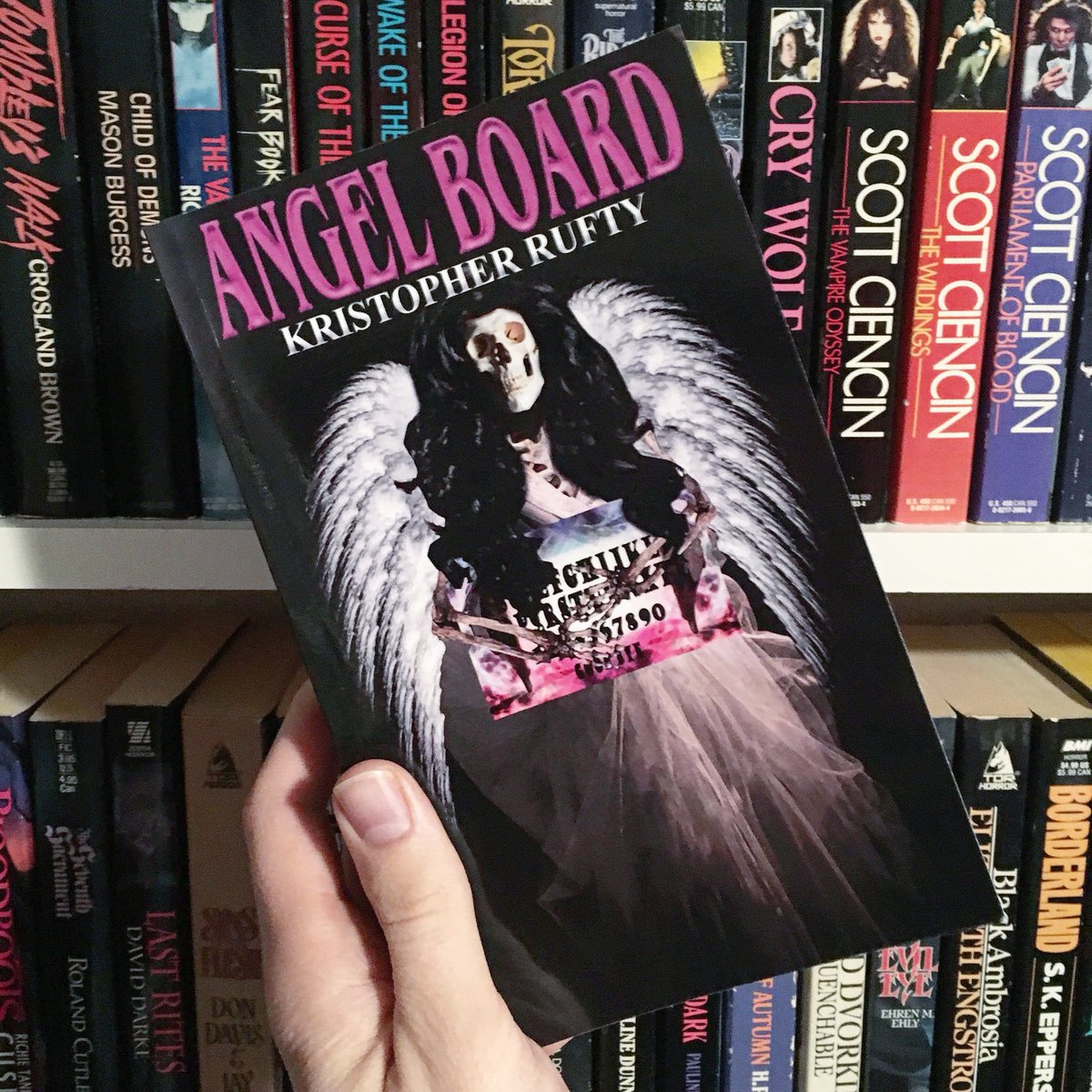 bookmovieguy's tweet photo. In my mailbox today: Angel Board by Kristopher Rufty. I am shocked that this flew under my radar. Any book that pays homage to the Zebra horror paperbacks of the 80s needs to be in my collection.

#angelboard #horror #paperbacksfromhell #kristopherrufty https://t.co/erUcuvXmyV