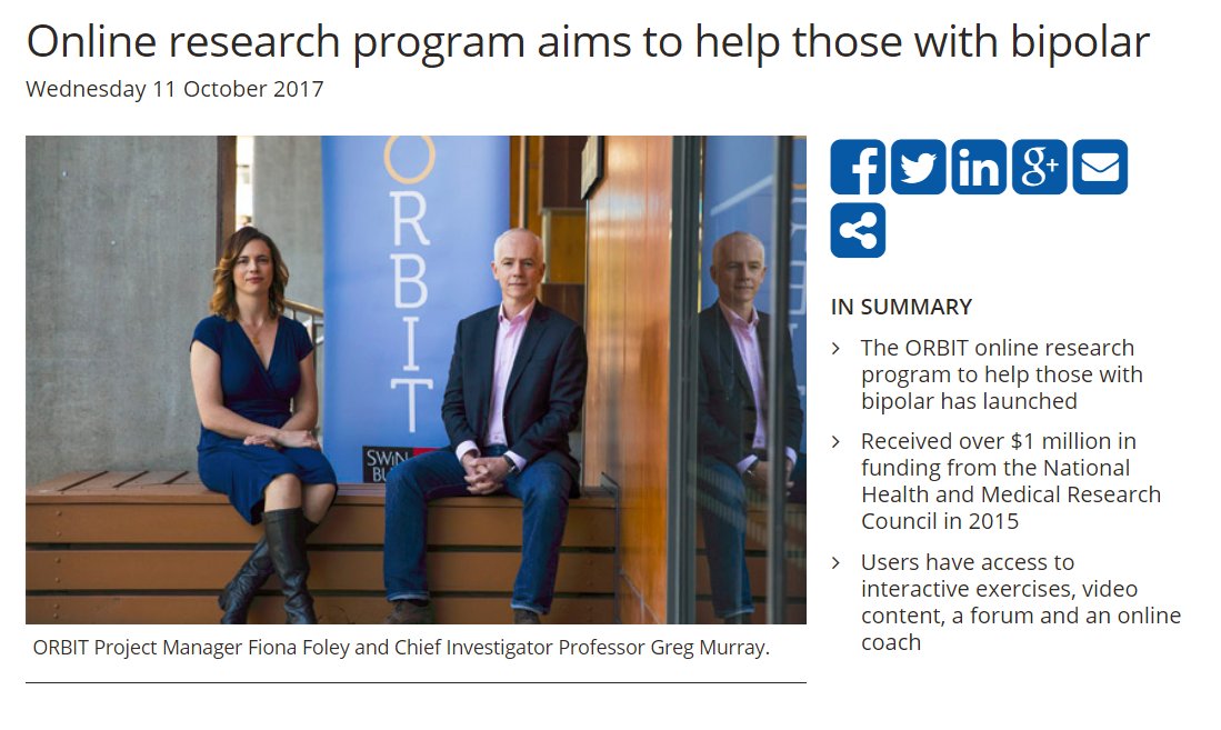 Online research program aims to help those with #bipolar disorder 

tinyurl.com/y9dv9ggp

#BellLetsTalk