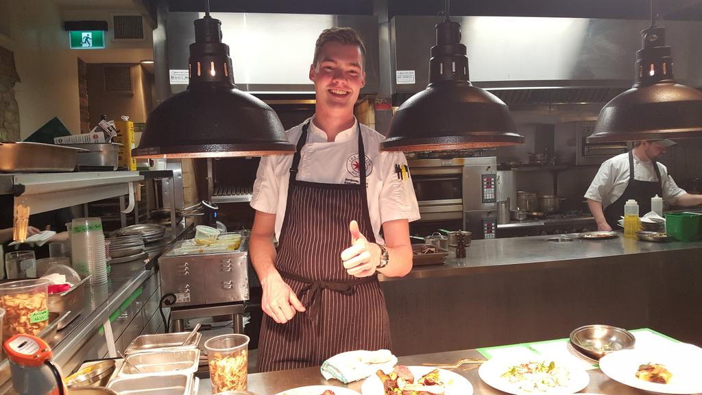 Thumbs up to #MentalHealthAwareness from  Chef Benjamin <a href="/TheBerlinKW/">The Berlin</a>  <a href="/Carizon/">Carizon</a>