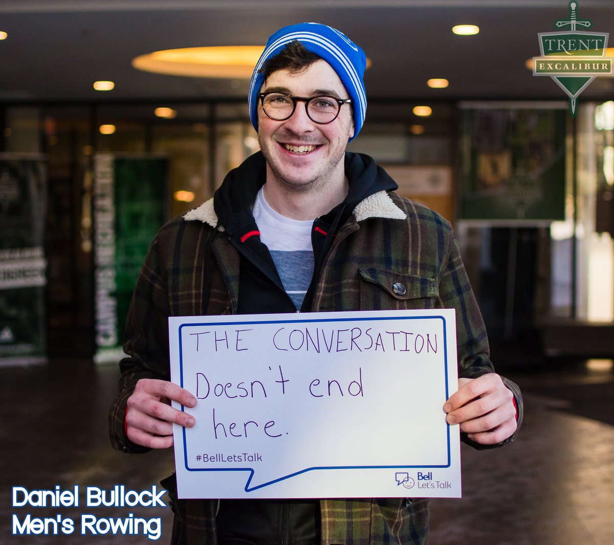 The conversation doesn’t end here. Be aware of your resources around you and always make sure to check on that “strong” friend! #BellLetsTalk #OneTeamForMentalHealth