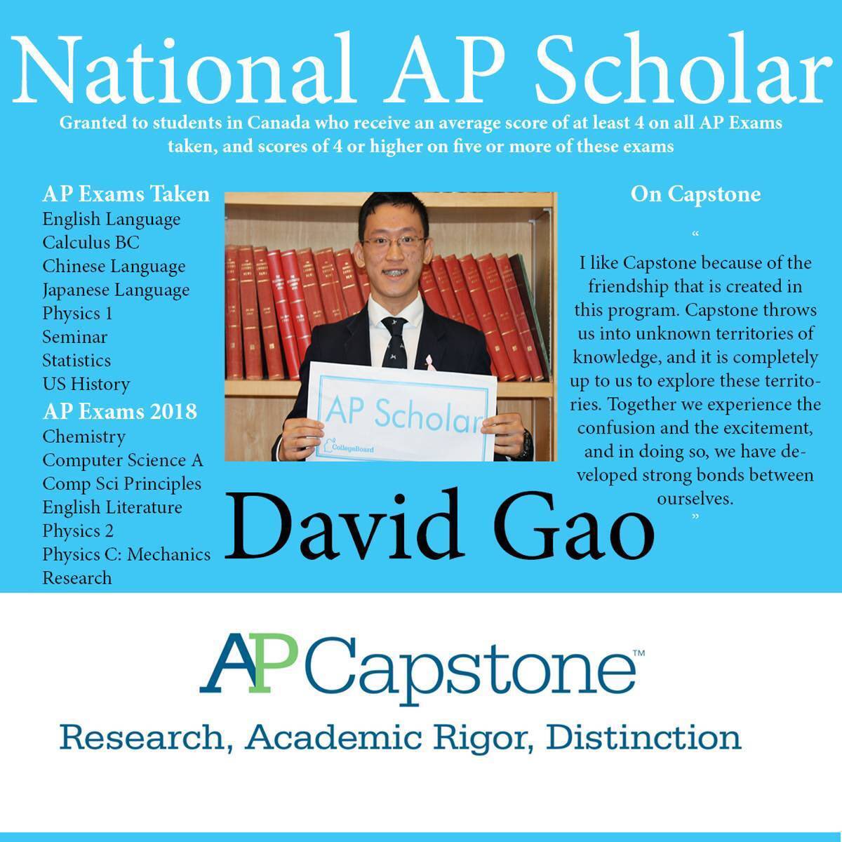 anjuliahooja's tweet image. AP#38 @ApplebyCollege-Celebrating success of a National AP Scholar &amp;amp; AP Capstone student. Congratulations, David! #APCapstone #Appleby #APProgram
