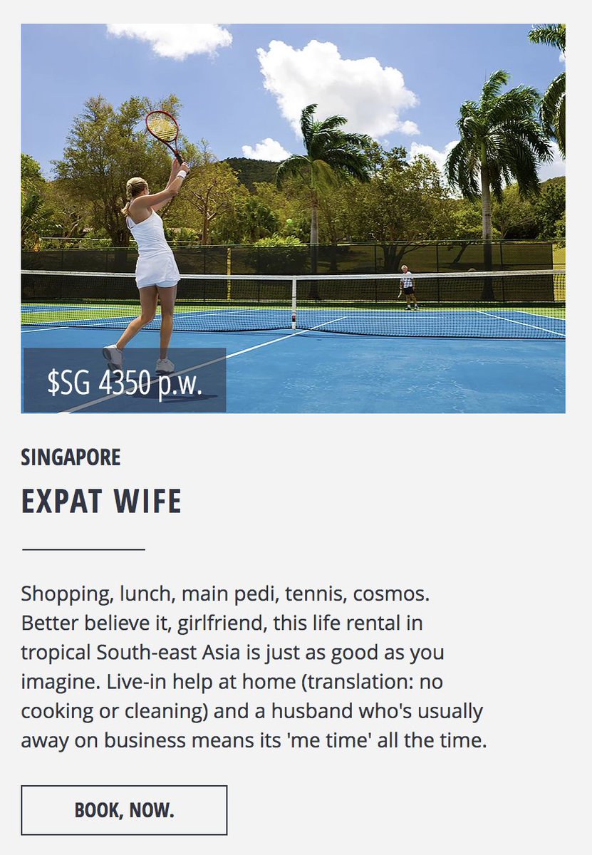 get_a_ShelfLife's tweet photo. Always wanted to live it up as an 'Expat Wife'? Now you can - just rent this elegant life in Singapore for a week, darling. ShelfLife is the airbnb of lifestyles. Book, now
 https://t.co/OYldHqO8B6 https://t.co/Ob5puWgbSX