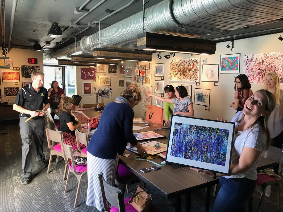 phxschools's tweet photo. Our amazing art teachers are installing the Jackson Pollock exhibit to open Friday evening at FOUND:RE Hotel.  Join us from 6:00 - 8:00 PM. https://t.co/6DiU6HwJtI