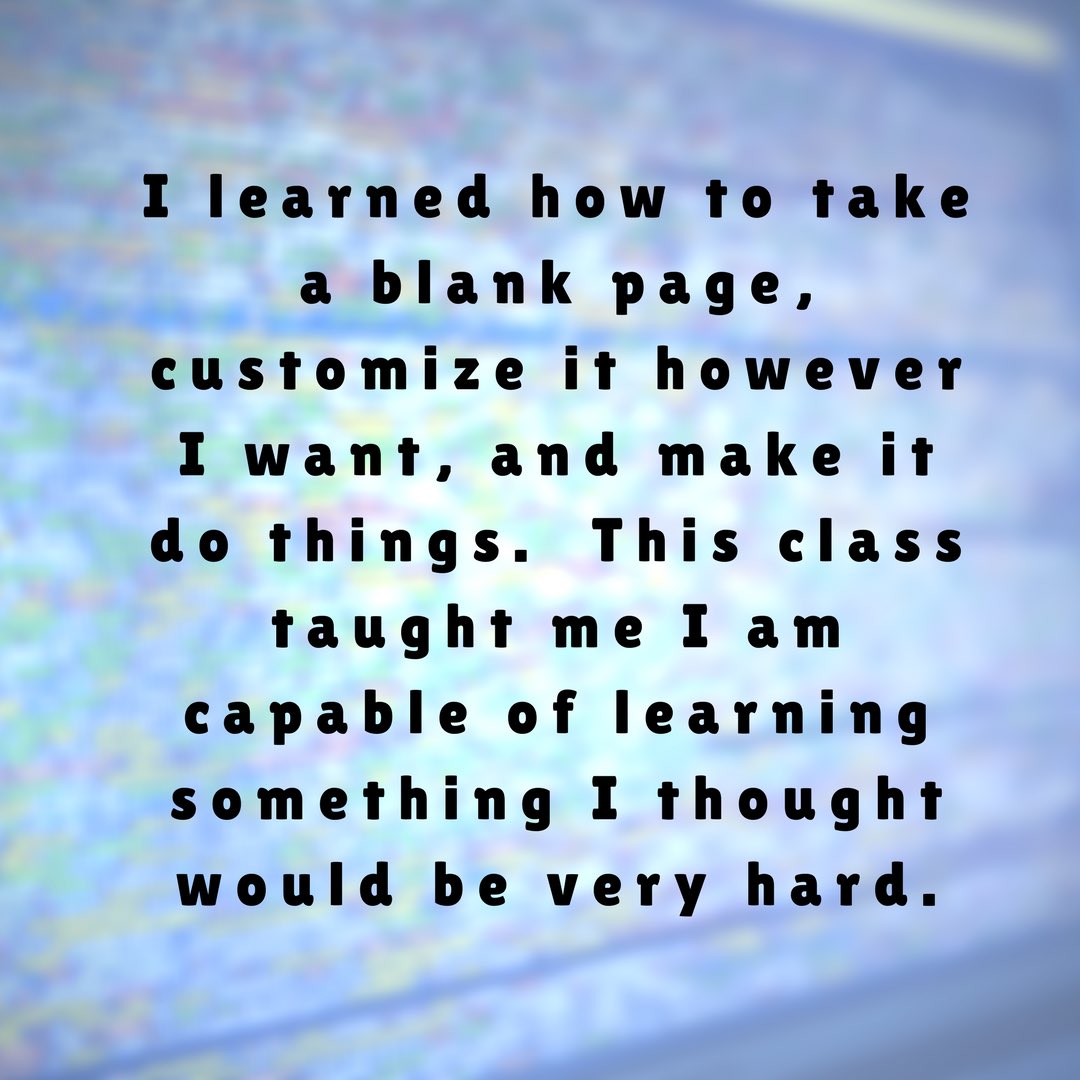tolentinotech's tweet photo. HTA sophomore and the only girl in computer science class last semester shares what coding was like for her.
#girlswhocode #codingstrong https://t.co/a98q18OnE5