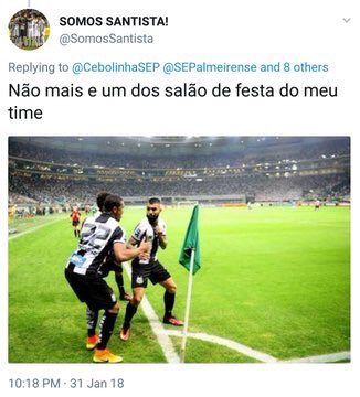 SacPaImeiras's tweet photo. “Allianz Parque é salão de festas do santos”

No antigo Palestra Itália, o Palmeiras acumulou 39 vitórias e perdeu 15 vezes para o Santos.
Já no Allianz Parque, ganhou 3, empatou duas e só perdeu uma vez!
Dentre essas 3 vitórias, 1 foi um título.

#CalmaSardinha 🤷🏼‍♀️ https://t.co/g9tHssq59N