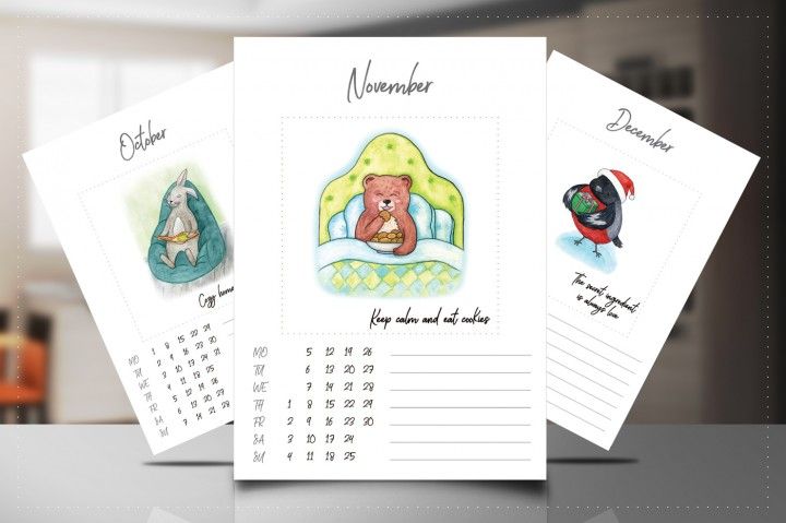 Alla_Ri_'s tweet photo. Calendar 2018 Cute Siberian Animals by Alla_Ri_Shop | https://t.co/rVIhKrNvT9 https://t.co/gdSvTnMcPM с помощью @TheHungryJPEG 
*inspiring phrase *rulers for notes *from Monday #calendar #kids #watercolor #illustration #art #kidsroom #children #paint #wolf #animals #2018 https://t.co/s87JDPjsyw