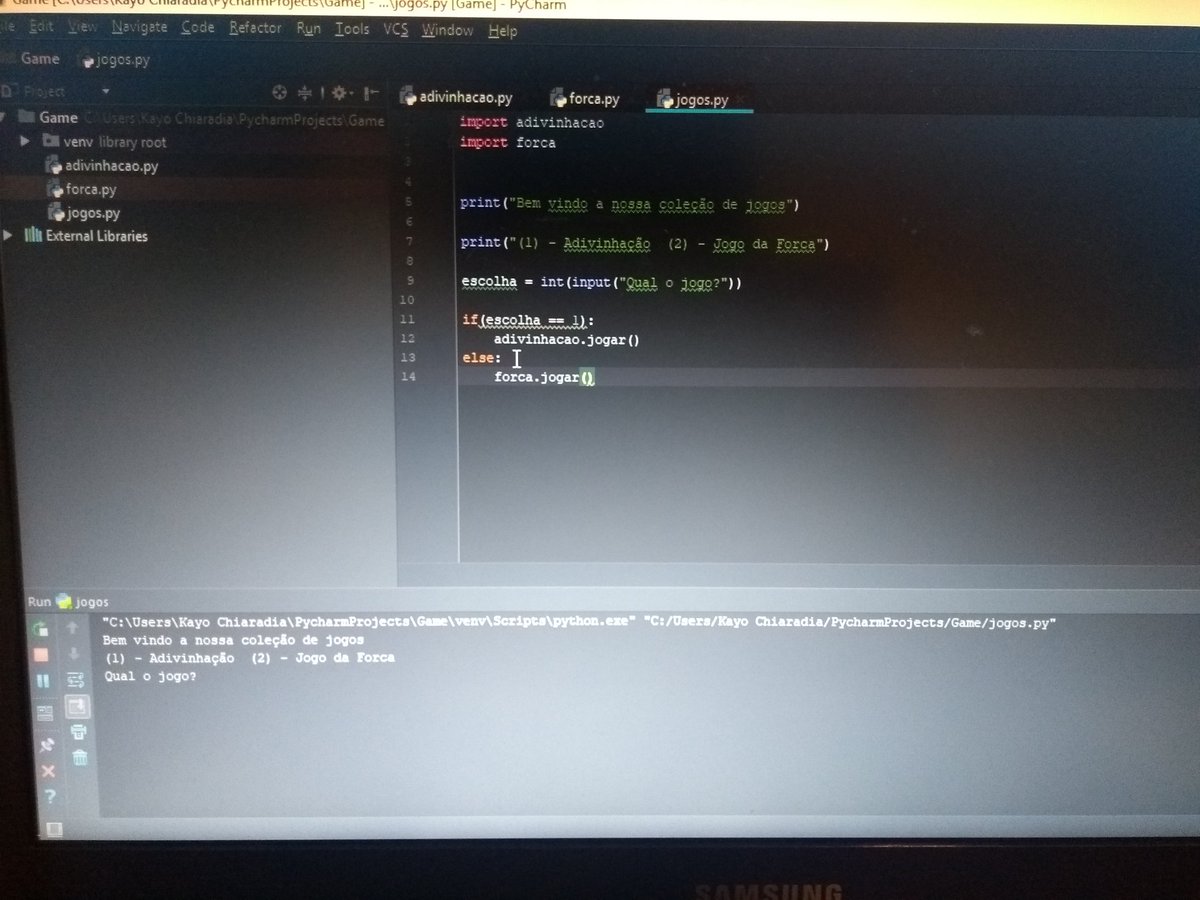 kayochiaradia's tweet photo. D2 #100DaysOfCode  another day, another improvement, today I start to expand my game. Now it has a function that allows chose between two games, I'll just post a photo because my intention is to show the game with GUI :) https://t.co/fovDLBRr0d