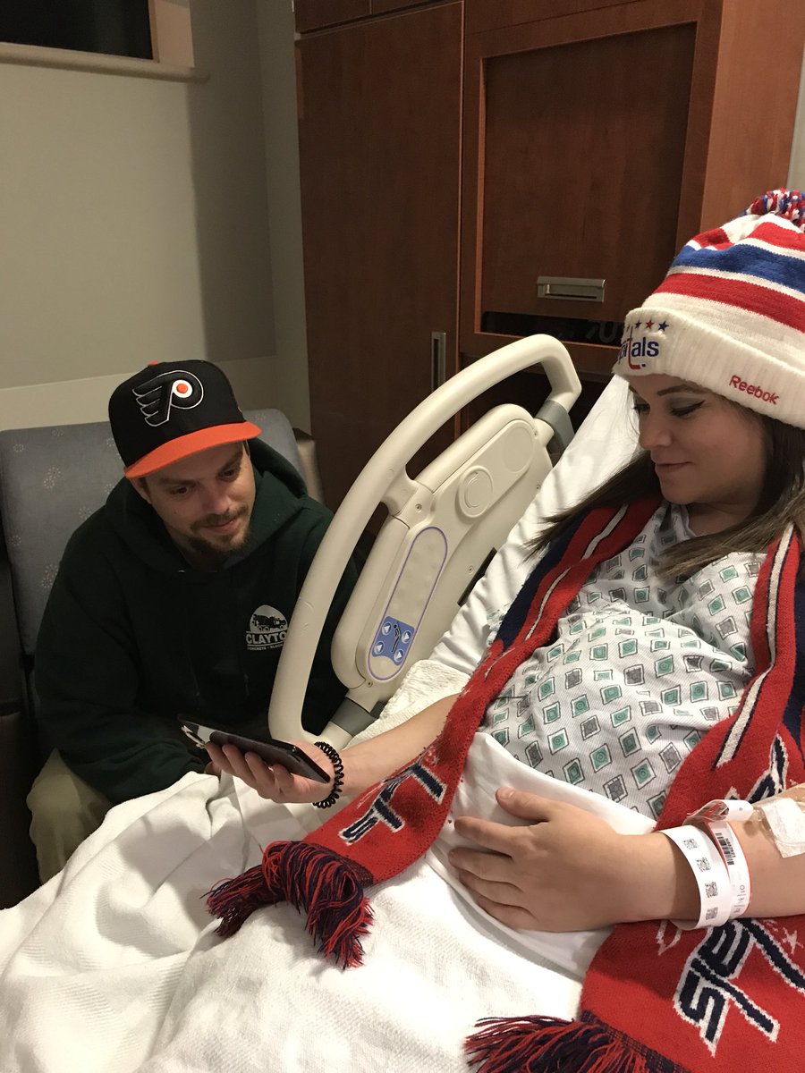 mng947's tweet photo. @Capitals When it's rivalry night and your daughter is in labor and the game is not showing on hospital tv.  Stream it. https://t.co/z4WUGXYnt7