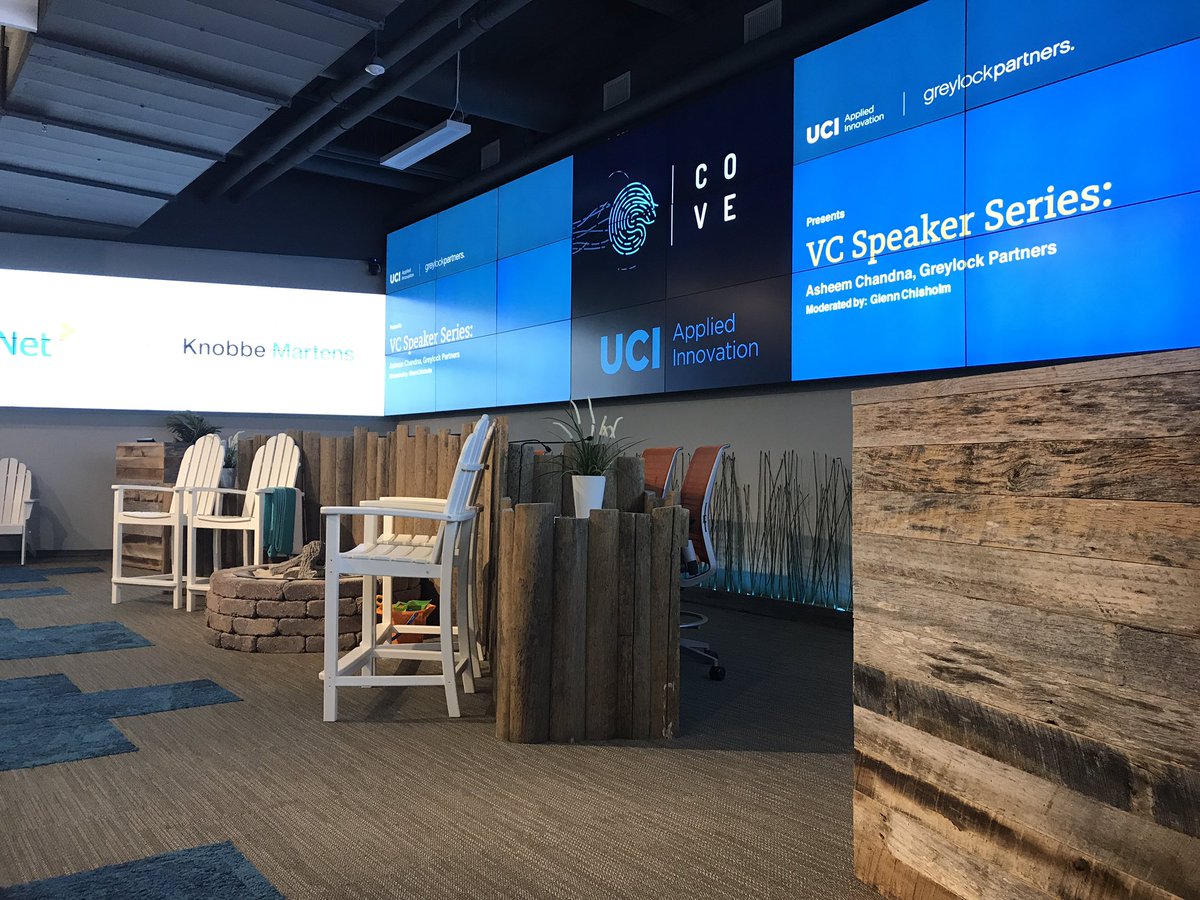_startupCFO's tweet photo. Looking forward to what is one of the most popular VC Speaker Series at Cove UCI w/ @GreylockVC @chandna  &amp; @obsidiansec https://t.co/yWE7PzLw71