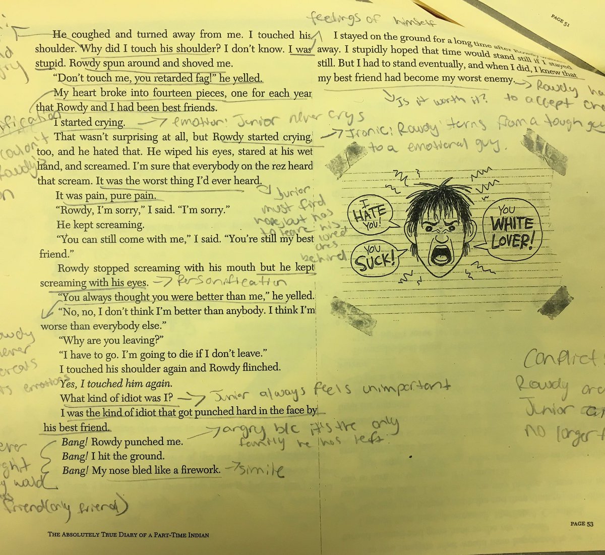 MrLehnert2's tweet photo. Very pleased to see my #malereaders becoming engaged with their #annotations as we #closeread Their level of interest in the story and protagonist prove why relevant literature is critical in our classrooms. #theabsolutelytruediaryofaparttimeindian https://t.co/MOKBUR09vO