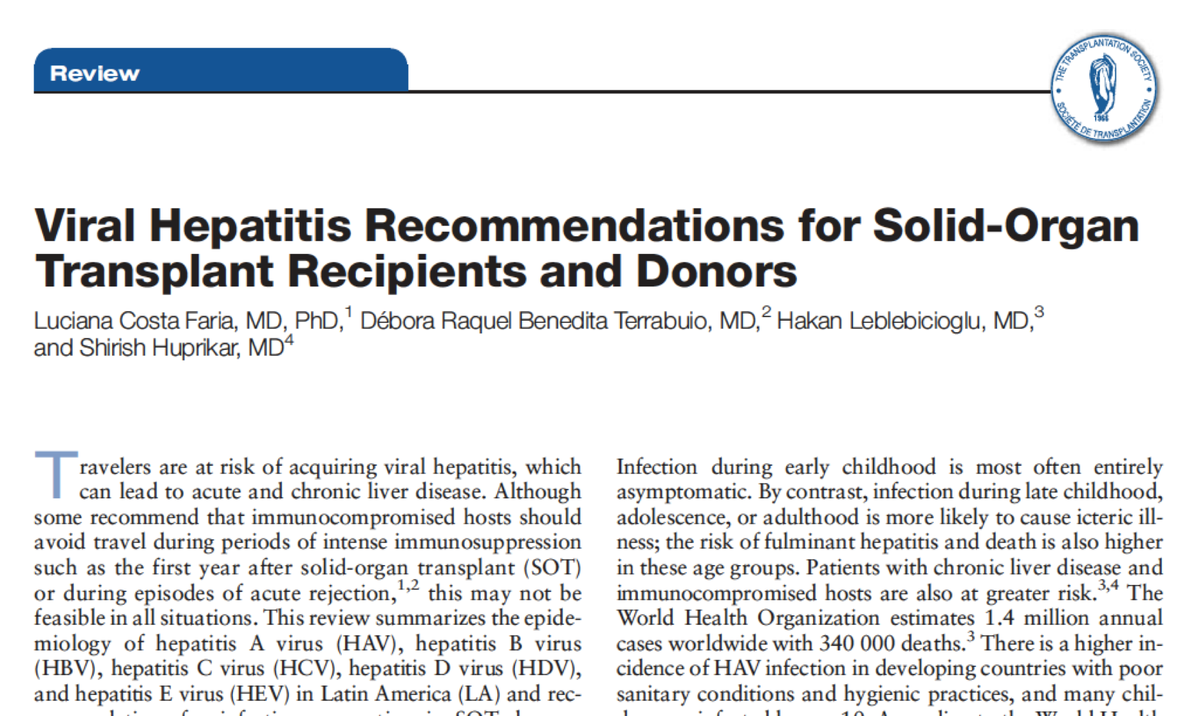 HakanLebi's tweet photo. Recommendations for Management of Endemic Diseases and Travel Medicine in Solid-OrganTransplant Recipients and Donors: Latin America
https://t.co/ShPxK6Wv75…/Recommendations_for_Management_o…
Supplement https://t.co/WxiT49VYR4
@ESCMID @TAEscmid #ESGITM #ESGICH @TransplantJrnl https://t.co/PynudKMo8A