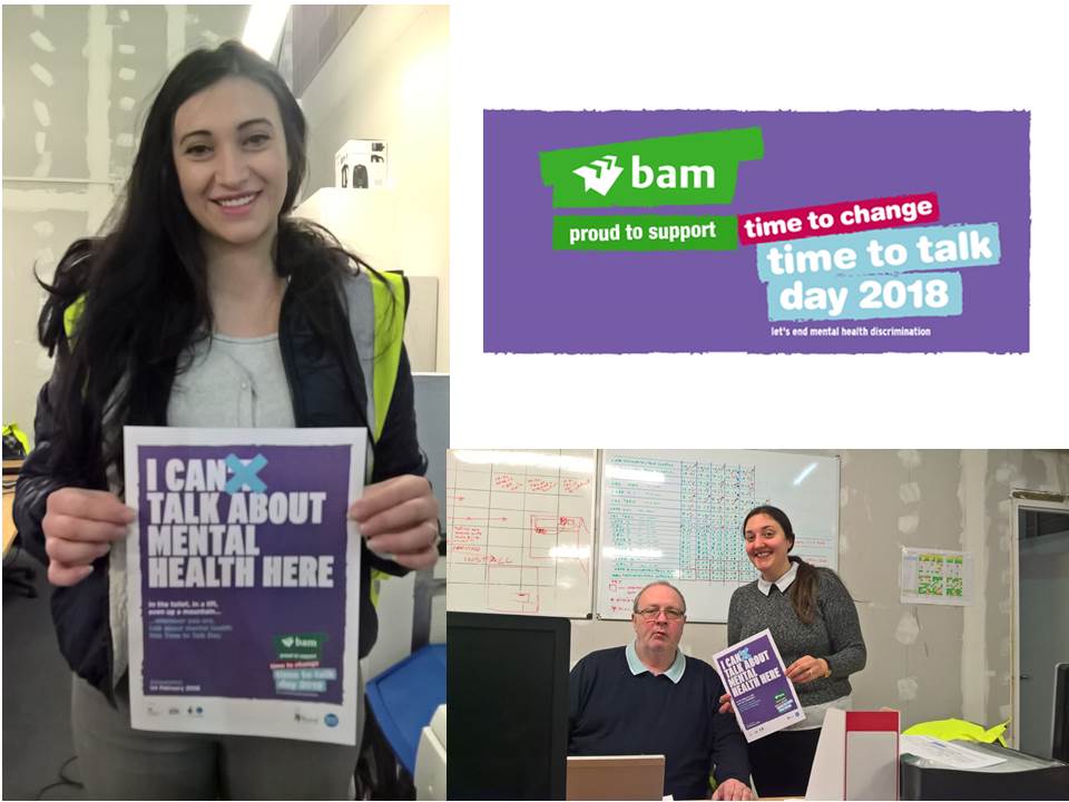 hileaf's tweet photo. Great start to the day - having a conversation about mental health #timetotalk #timetotalkday @BAMConstructUK  #buckinghamgreen https://t.co/HdrlqrzsWM