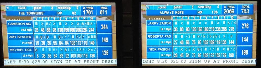 itsnotgutter's tweet image. Congratulations to The Youngins' on being completely garbage with the exception of Cameron McKeague. Pillows could've bowled better than Amy and Michael combined today.