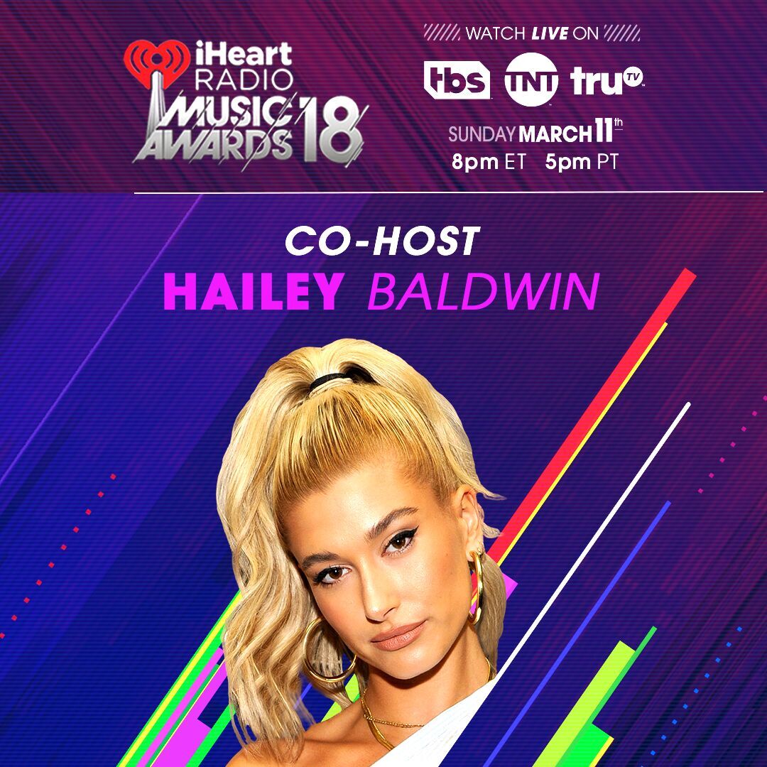 iHeartRadio's tweet photo. Joining @djkhaled to co-host the 2018 #iHeartAwards, the beautiful/wonderful/amazing @haileybaldwin! 💛✨

Buy tickets to the show here: https://t.co/TGHOJSvUJM https://t.co/N75YP2XErq