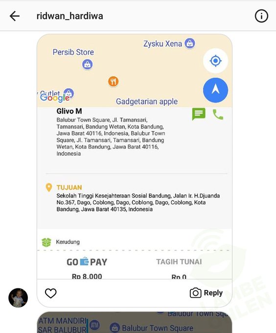 Alamat customer order fiktif