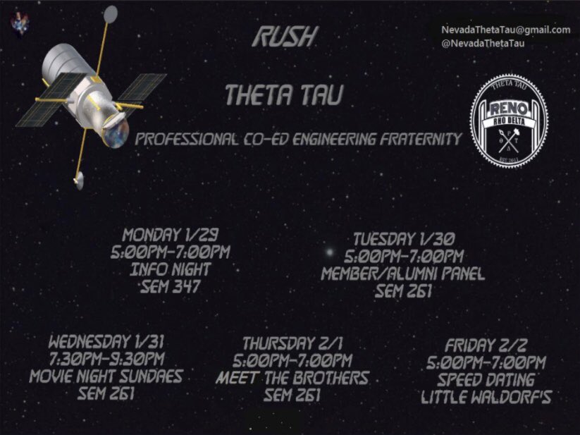 Come check us out at our rush events this week!