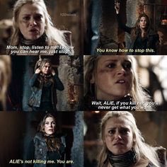 Also /THIS/ scene??? Clarke Griffin was really strong enough to watch her own mother Die if it meant saving humanity??? She really is THAT heroine???