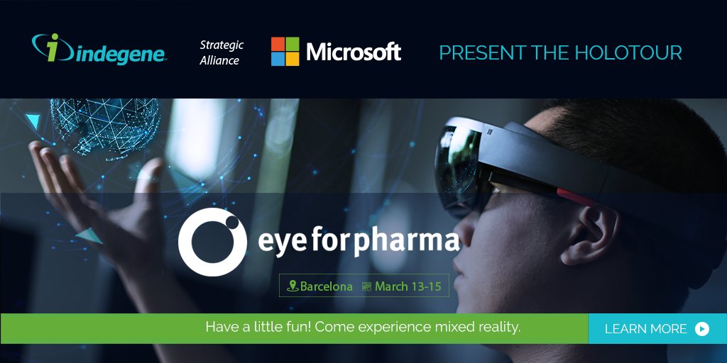indegeneinsight's tweet image. Always wanted to experience mixed reality? Visit the Omnipresence booth by Indegene and Microsoft @Health_IT during @eyeforpharma Barcelona 2018 on March 13 to 15 and take the HoloLens HoloTour. It will be a “worldly experience” – We promise!
Register  eyeforpharma.com/barcelona/regi…