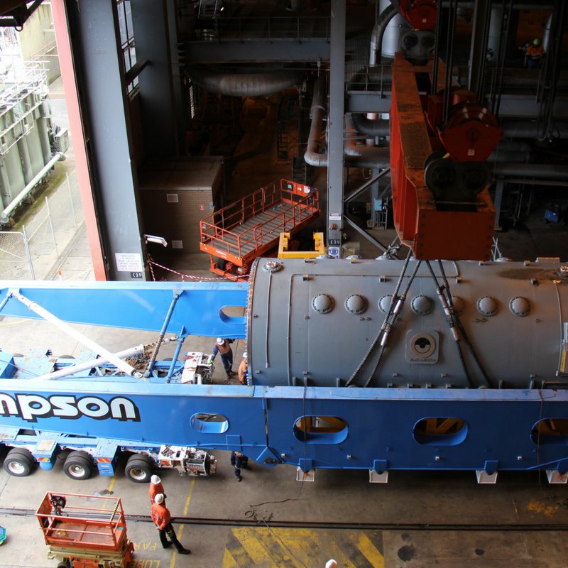 AGLEnergy's tweet photo. FIRST LOOK: Moving over 200 tonnes in the form of a spare generator for maintenance in Germany means safety is paramount! We're working with @VicRoads to minimise disruption for this engineering marvel. https://t.co/qCyBpAvEPQ