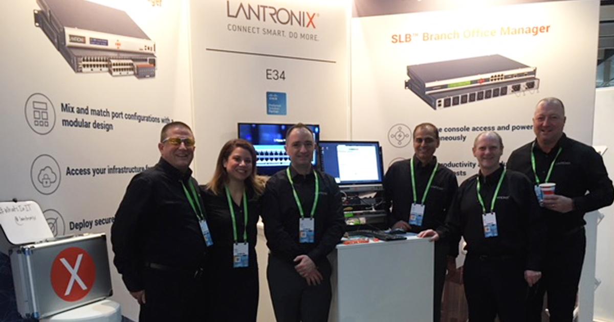 lantronix's tweet photo. See the @lantronix team in action at booth #E34 during @CiscoLiveEurope. #CLEUR2018 https://t.co/Uxm1Y2GY8L