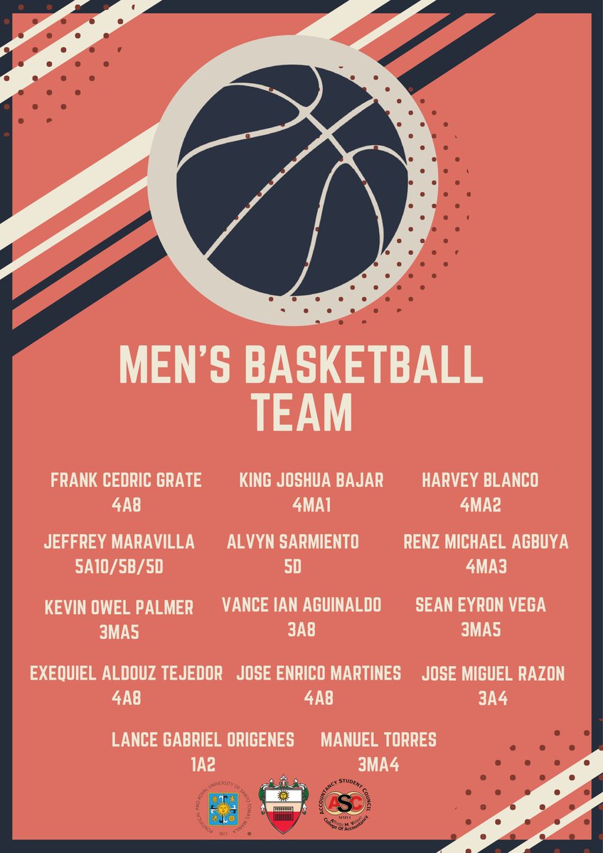 UST_ASC's tweet photo. Here is the complete roster of the AMV Men's and Women's Basketball Team for this year's Goodwill games! May you always  do your best as you play for the glory of the Lord and for the pride of our college! 

Play hard but pray harder, players!!

#MOREthanNUMBERS https://t.co/EhN274PpXh