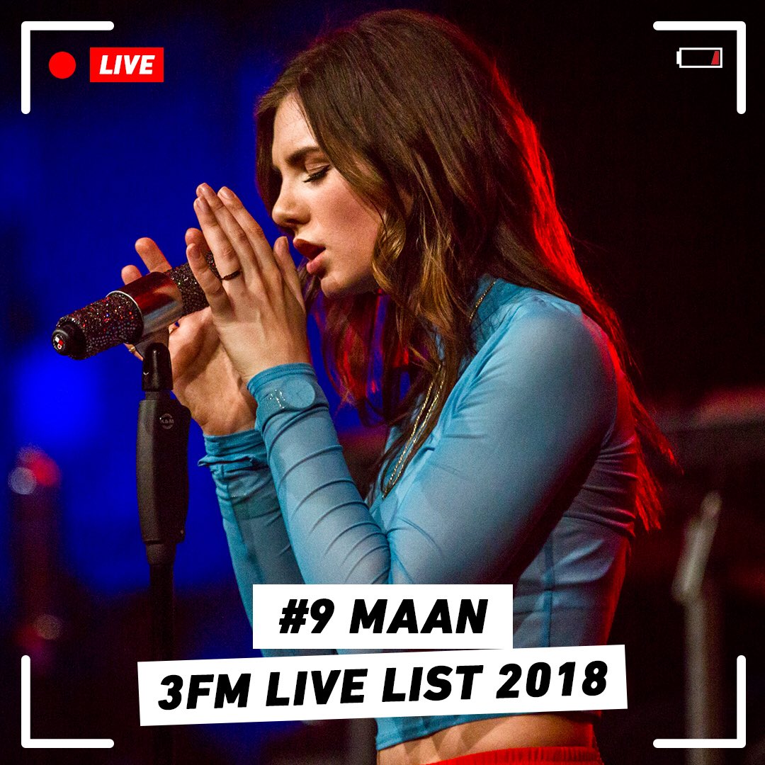 Hi <a href="/MAAN/">MAAN</a>, gefeliciteerd! Je bent #9 op de #3FMLiveList 2018 ✨ Check meer op 3FM.nl/livelist! #3FM #MusicStartsHere