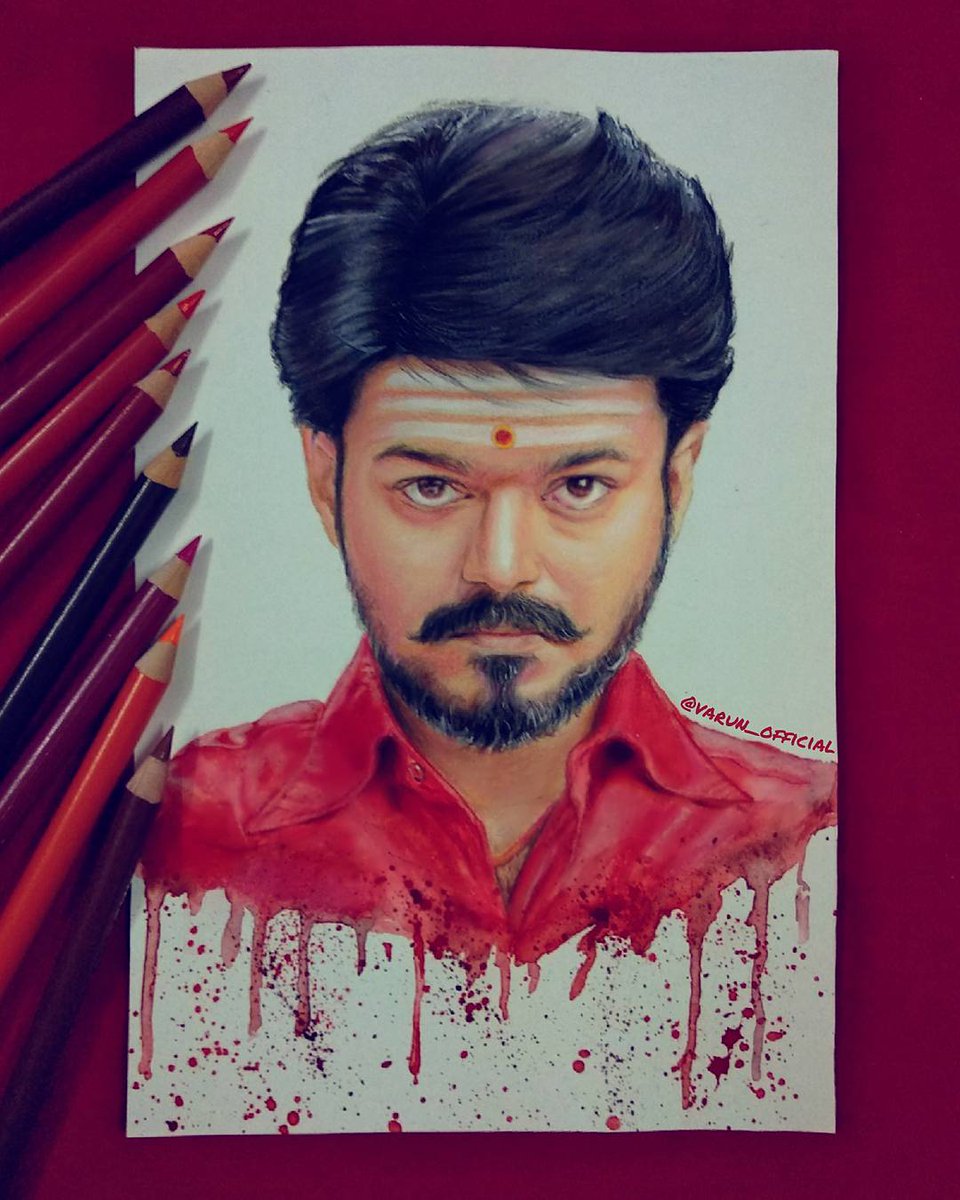 Mersal Vijay Easy Drawing