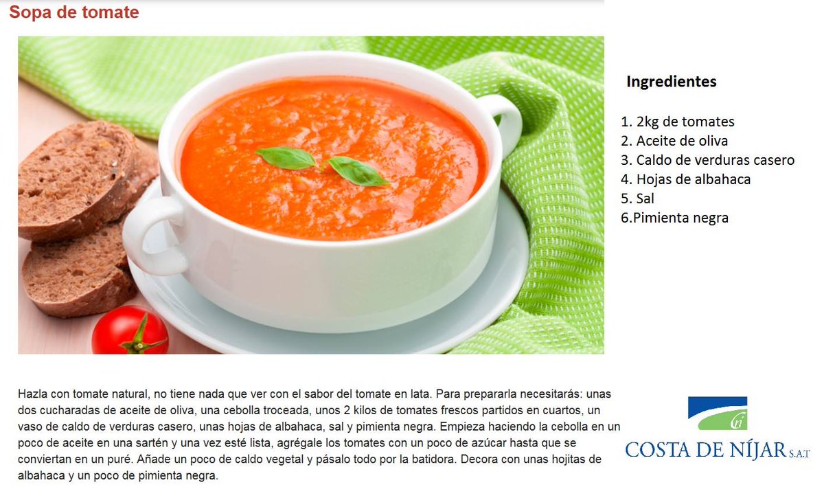 Buenos días! Hoy vamos a dedicar el día al #tomate. Su consumo nos ayuda a tener una buena salud, fortaleciendo el sistema inmune y favoreciendo la prevención de enfermedades. Os animamos a que comáis mucho tomate. #COSTADENIJAR