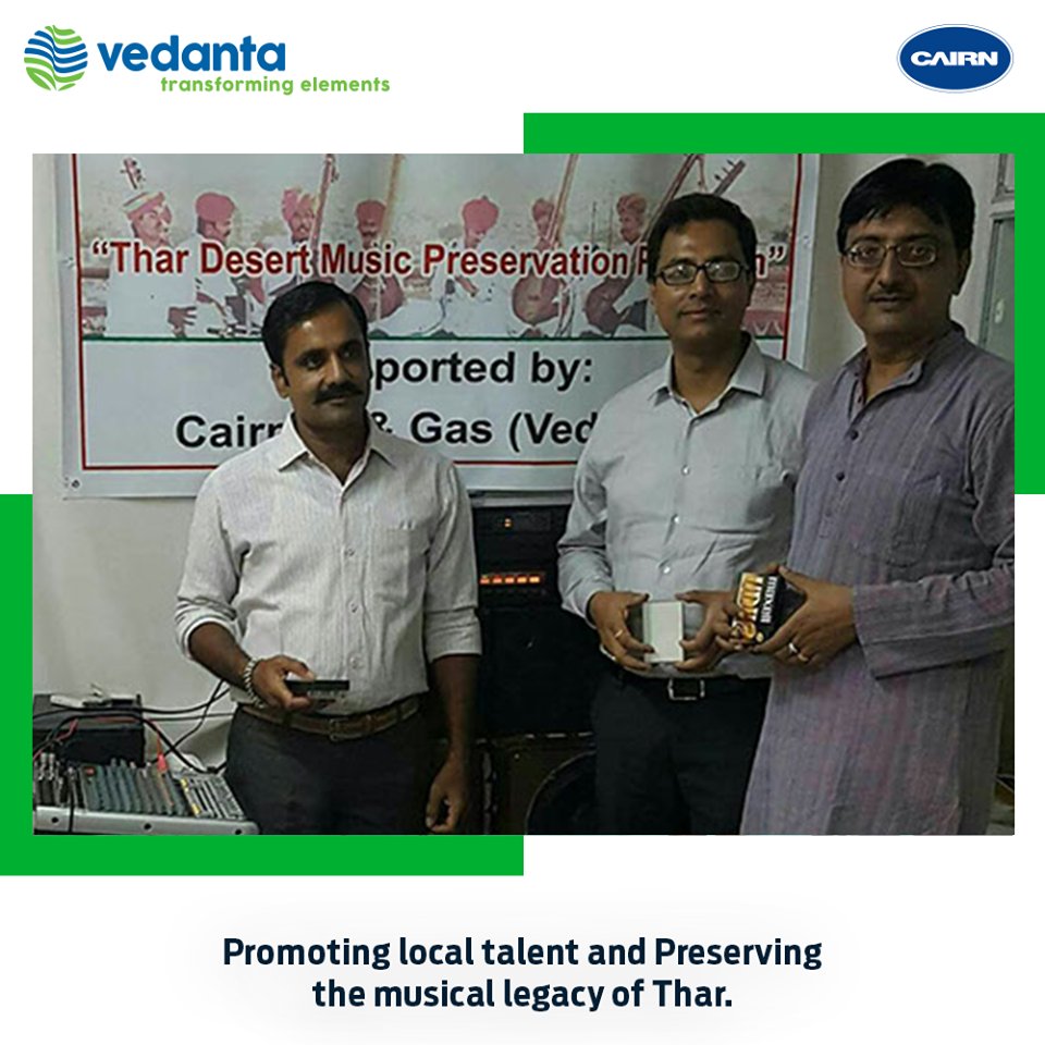 Cairn_Vedanta's tweet photo. #Throwback to launching Project ‘Virasat’, a joint initiative with a local NGO, Grameen Vikas and Chetna Sansthan, to promote Thar Desert music and songs. #ThrowbackThursday #LifeAtThar https://t.co/qscZ6xkkDm