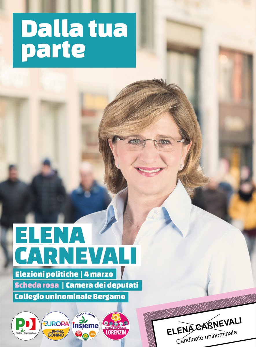 carnevali_e's tweet image. Tutti insieme vinciamo! Nulla è scritto, il collegio di #Bergamo è contendibile e noi siamo una squadra fortissima @pdnetwork #elezioni2018 #4marzo #dallatuaparte