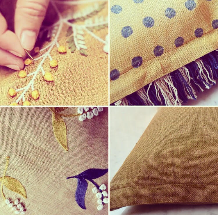 Artisan textures + Handcrafted + Traditional block printing + Earthy Shades... are some of big things for home decor this season. Textiles take a playful role with lots of embellishments, raw edged fringing coupled with the Plain + Natural fabrics making them extremely tactile.