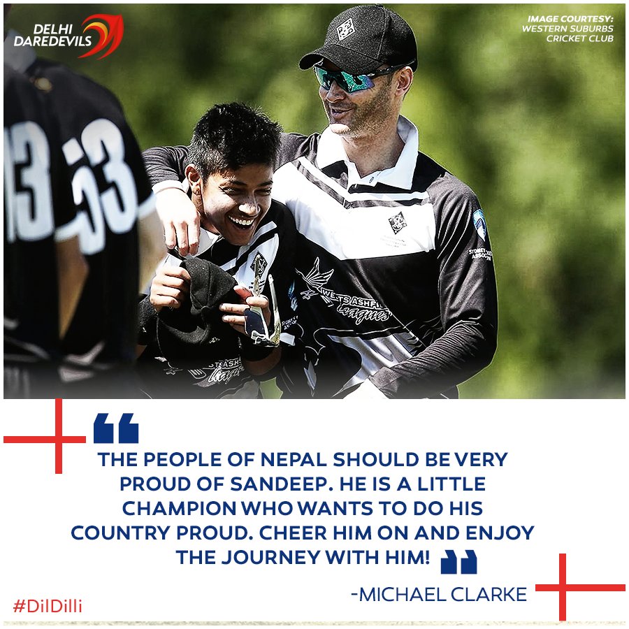 A message for Nepali cricket fans and some high praise for <a href="/IamSandeep25/">harkalal aryal</a>'s approach, from the man who spotted the spark in him, <a href="/MClarke23/">Michael Clarke</a>.

#DilDilli