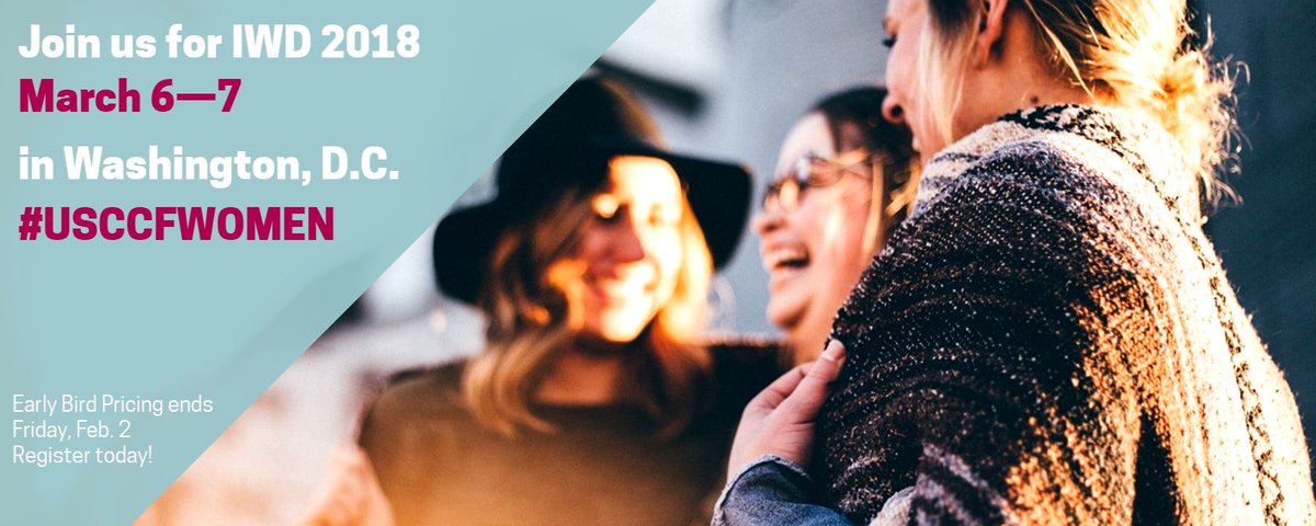 Prices increase after 2/2! Don’t miss your chance to join us in DC for the 2018 International Women’s Day Forum! goo.gl/TibCTJ #USCCFWomen