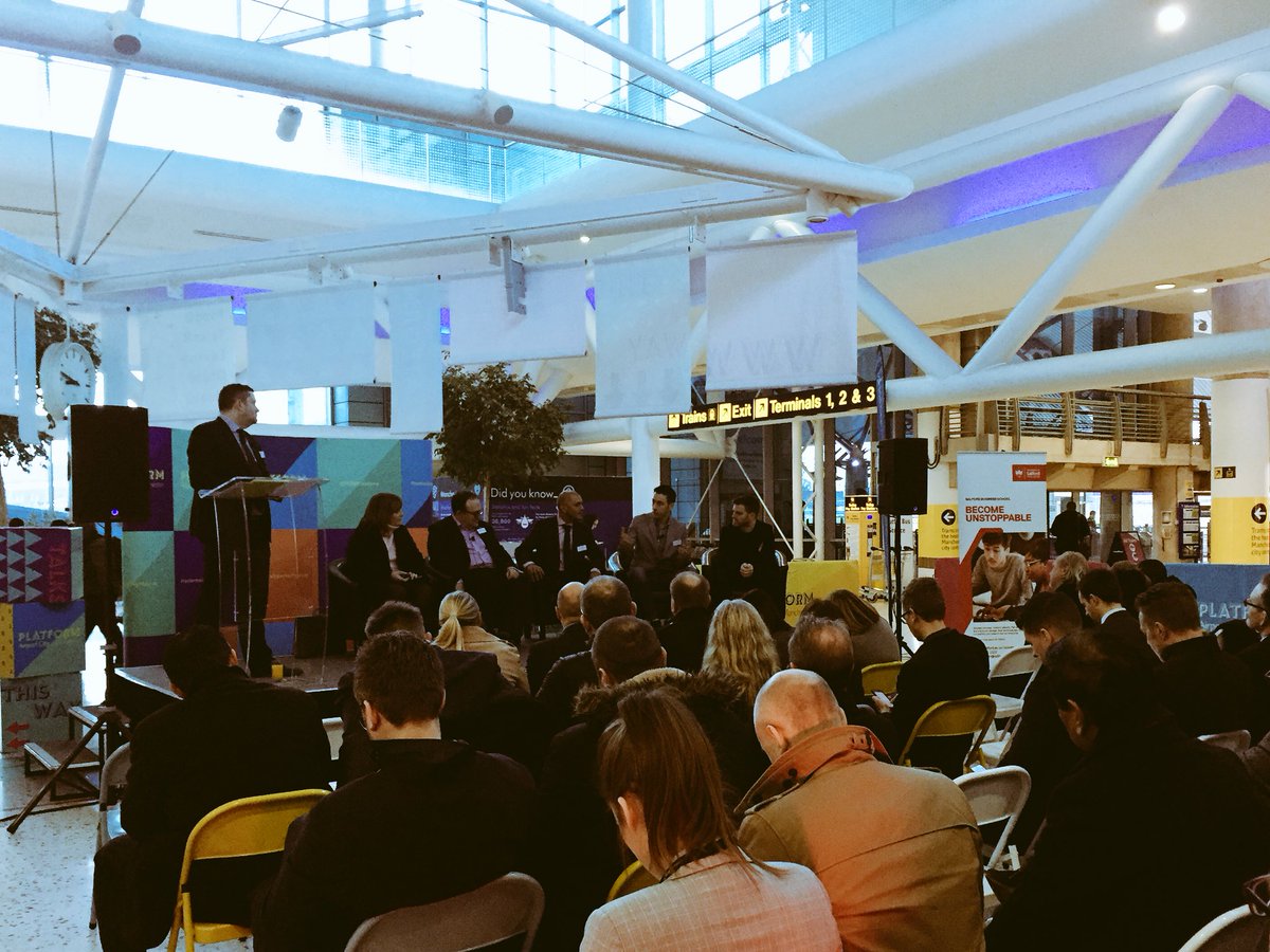 ACMPlatform's tweet photo. Great turnout this morning @AirportCityUK with interesting panel debate on the future of work at the @MENBusinessDesk Business Breakfast #clubPLATFORM https://t.co/WFrCXpb6NY