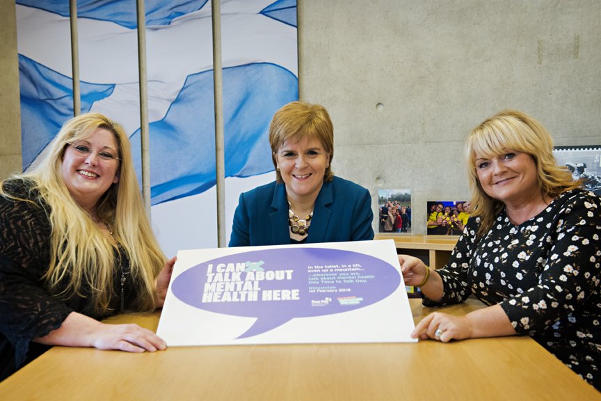 See Me (@seemescotland) on Twitter photo It's #TimeToTalk Day! Wherever you are, you can talk about #mentalhealth.
Here's First Minister <a href="/NicolaSturgeon/">Nicola Sturgeon</a> talking to volunteers <a href="/KJKiva/">KJ</a> & <a href="/SuzieYMA/">Suzie Baines</a> about the importance of speaking out. Have your conversation today. seemescotland.org/news-and-blogs… It's #TimeToTalk Day! Wherever you are, you can talk about #mentalhealth.
Here's First Minister <a href="/NicolaSturgeon/">Nicola Sturgeon</a> talking to volunteers <a href="/KJKiva/">KJ</a> & <a href="/SuzieYMA/">Suzie Baines</a> about the importance of speaking out. Have your conversation today. seemescotland.org/news-and-blogs…