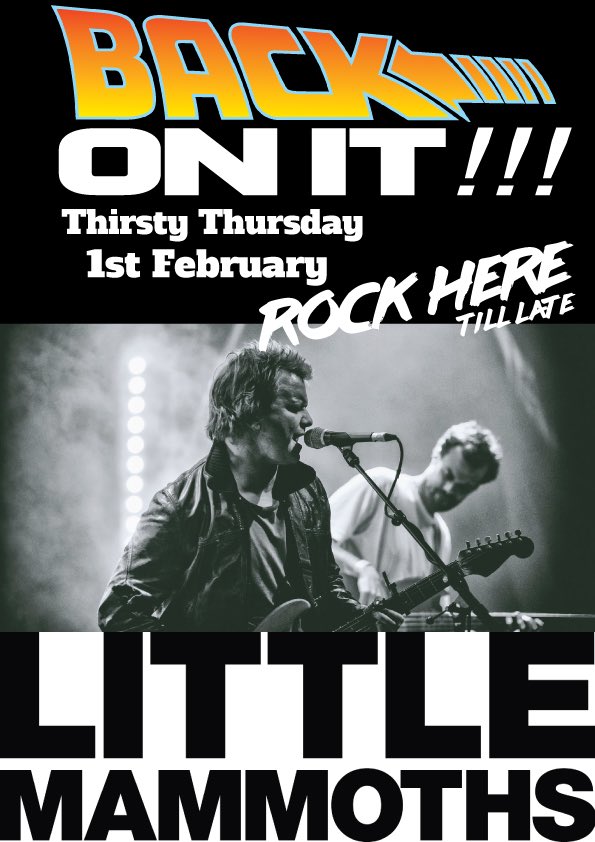 The_Earlsfield's tweet photo. Today is the day!! Get back on it! 😜 #littlemammoths @The_Earlsfield rocking til late #livemusic #1stoffeb #earlsfield #latebar #schoolnight https://t.co/RPzEspqfti