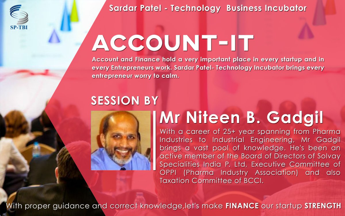 sp_tbi's tweet photo. With proper guidance and correct knowledge, let's make Finance our startup strength.

Details of the session:
Date: 3rd February 2018
Time: 10 am to 12 pm
Venue: SP-TBI, 8th floor, S.P.I.T, Bhavan's Campus, Munshi Nagar, Andheri West.
For registration- https://t.co/OjoZvri9z4 https://t.co/vqsni3Iawl
