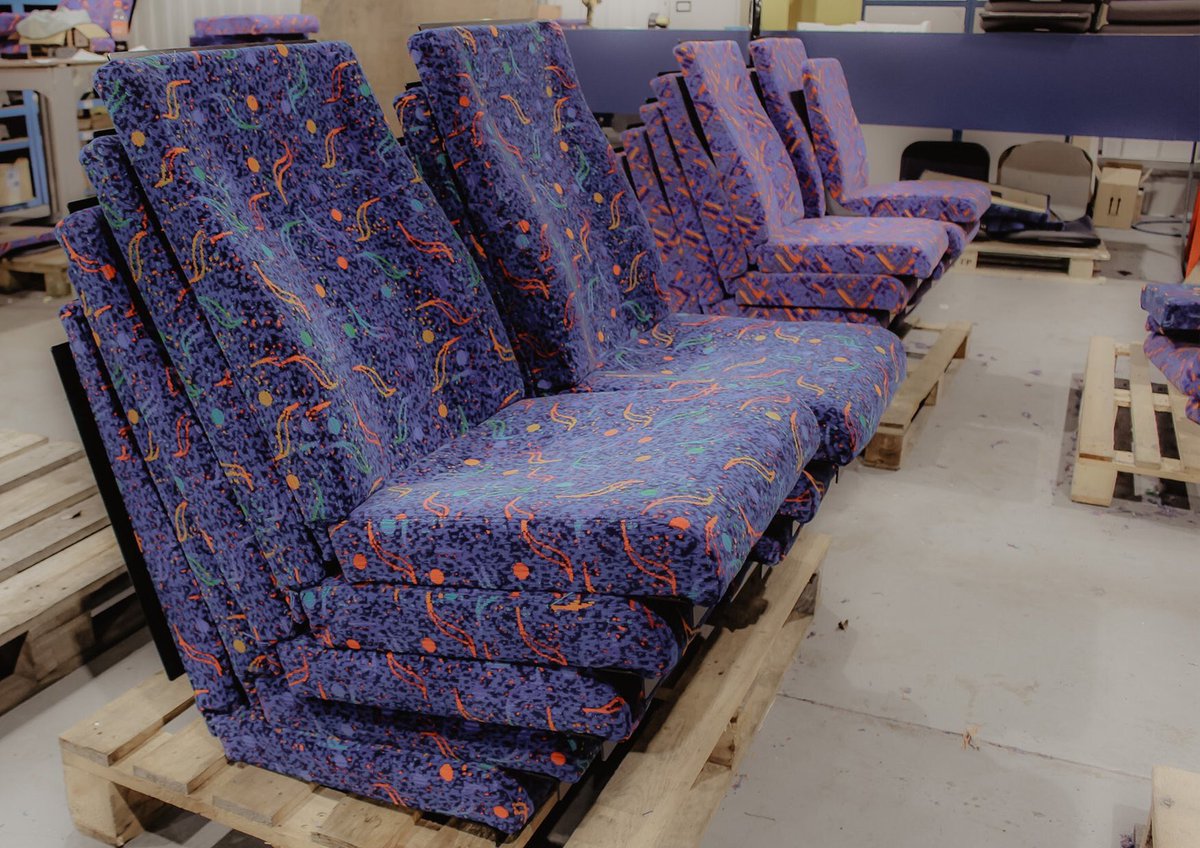 Advance_Eng_NI's tweet photo. Getting those bus seats ready for the road. #DreamTeam #bus #upholstery https://t.co/YXN6jny4Zv