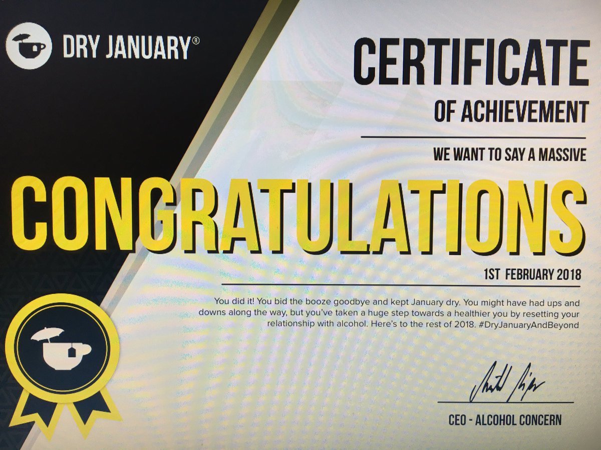 Ian_trekker's tweet photo. I received my certificate today for completing Dry January. Well done to all those all also achieved staying alcohol free throughout January. @KnowsleyYM @THinKKnowsley @healthyknowsley https://t.co/nhlQ6MlSlS