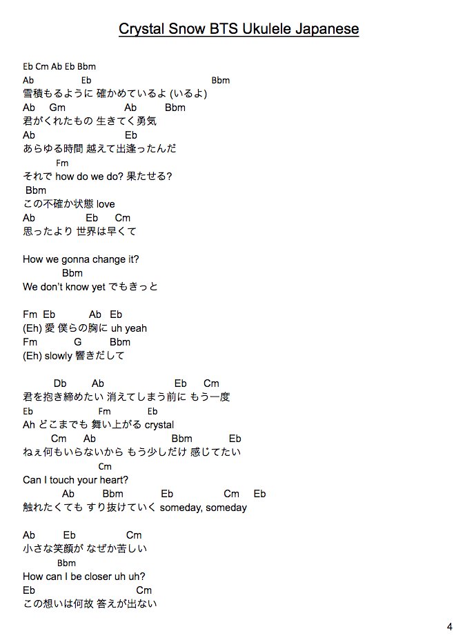 LadyLauren on Twitter "Crystal Snow BTS Ukulele Tutorial