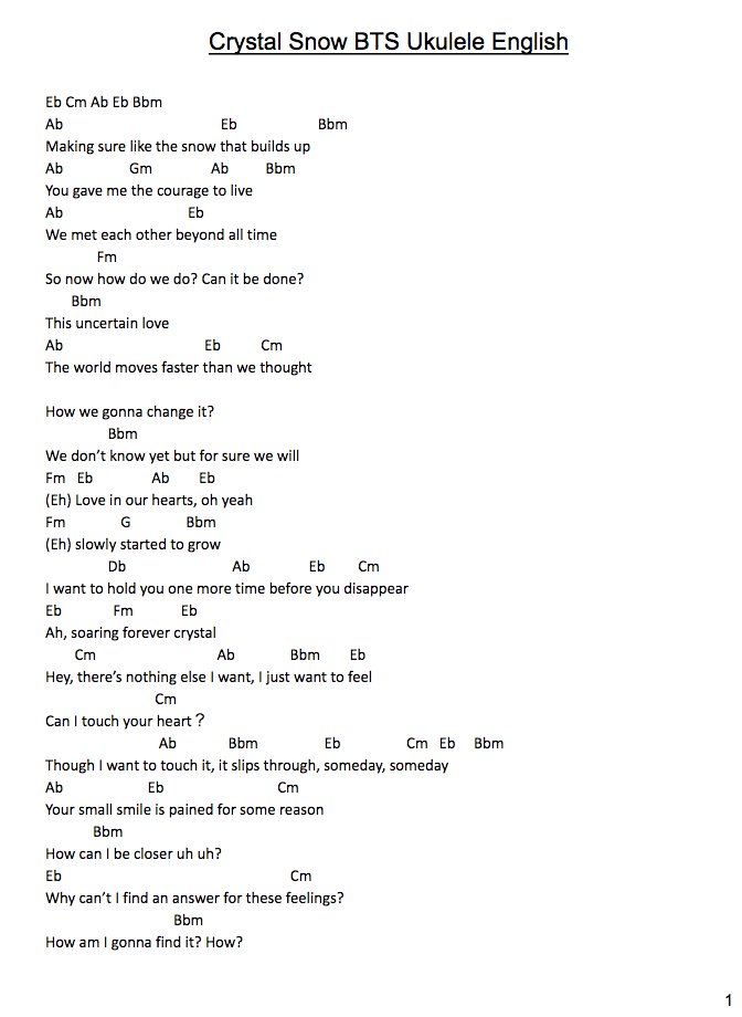 LadyLauren on Twitter "Crystal Snow BTS Ukulele Tutorial