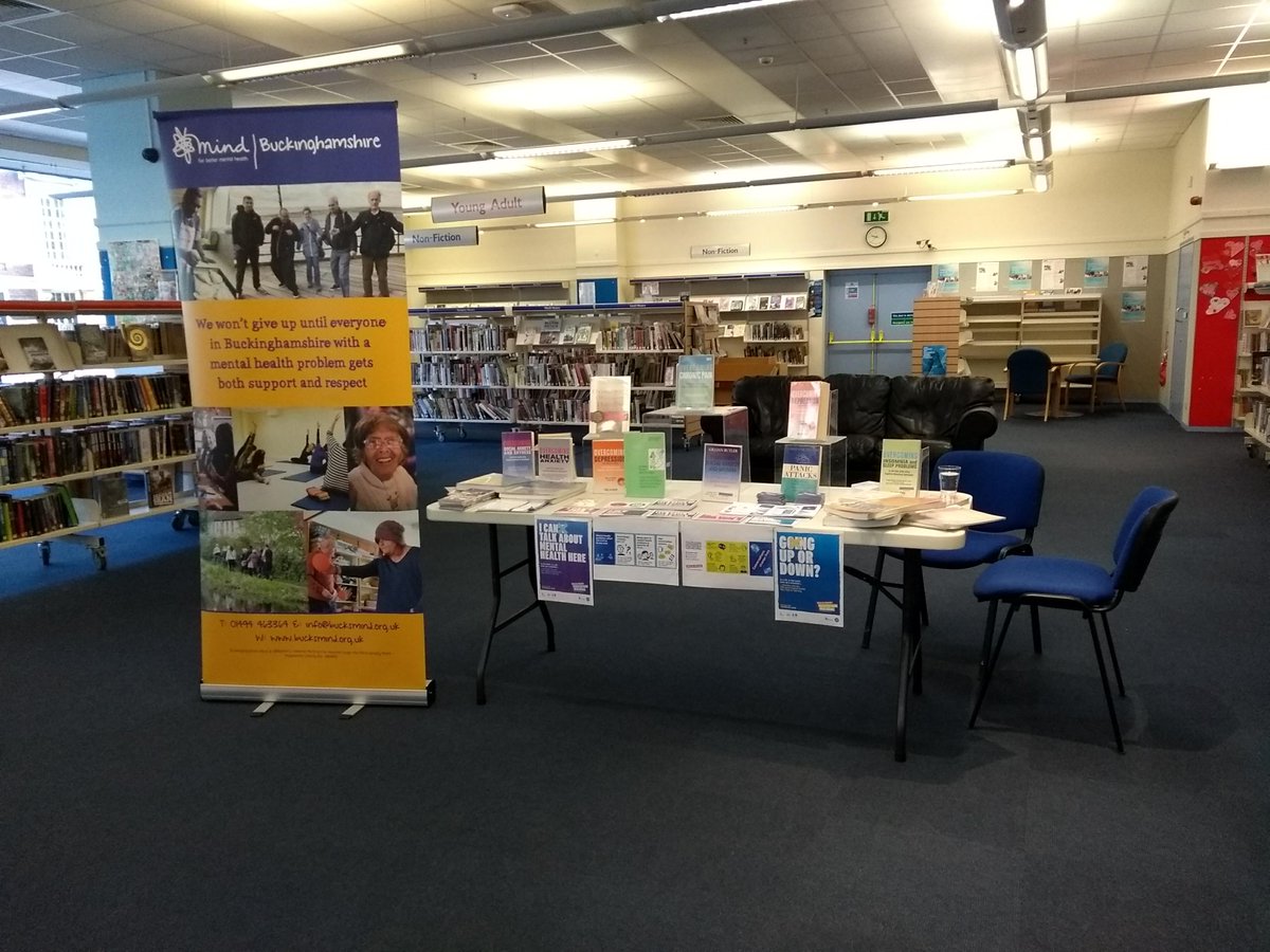 Bucks_Libraries's tweet image. Time to Talk.
Please visit the Bucks Mind stand at Aylesbury Library today until 2pm.
Collect free resources and get talking about mental health. #Timetotalk @TimetoChange  @BucksMind owl.li/yYAj30i8cjy LT