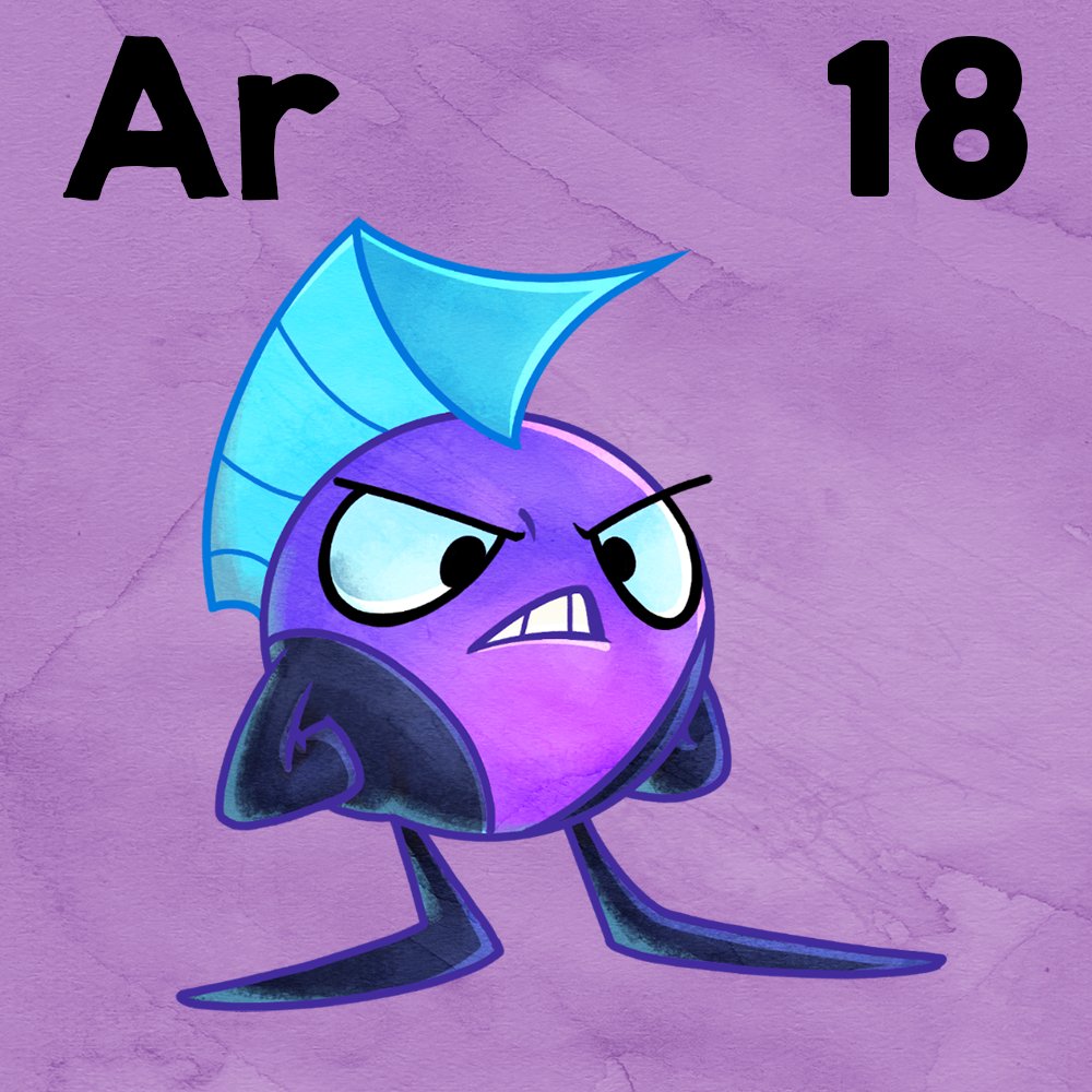 BigBangLegends's tweet photo. Hi all, meet Argon. He is usually the grumpy one, avoiding interactions with other elements. He only likes Neon and Helium because they also belong to the Noble Gases, although he thinks Helium's cheery attitude is annoying sometimes. 

#Physics #Chemistry #MobileGames #Science https://t.co/K0z49iDhQh