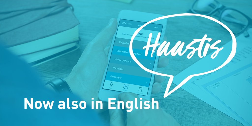 TEK_akateemiset's tweet photo. #Työhaastattelu'a varten voi harjoitella. Hyödynnä Haastis-sovellusta – nyt myös englanniksi! Maksuton Haastis on ladattavissa Google Play ja App Store -kaupasta nimellä ”Haastis” https://t.co/ysYc9JTxBN