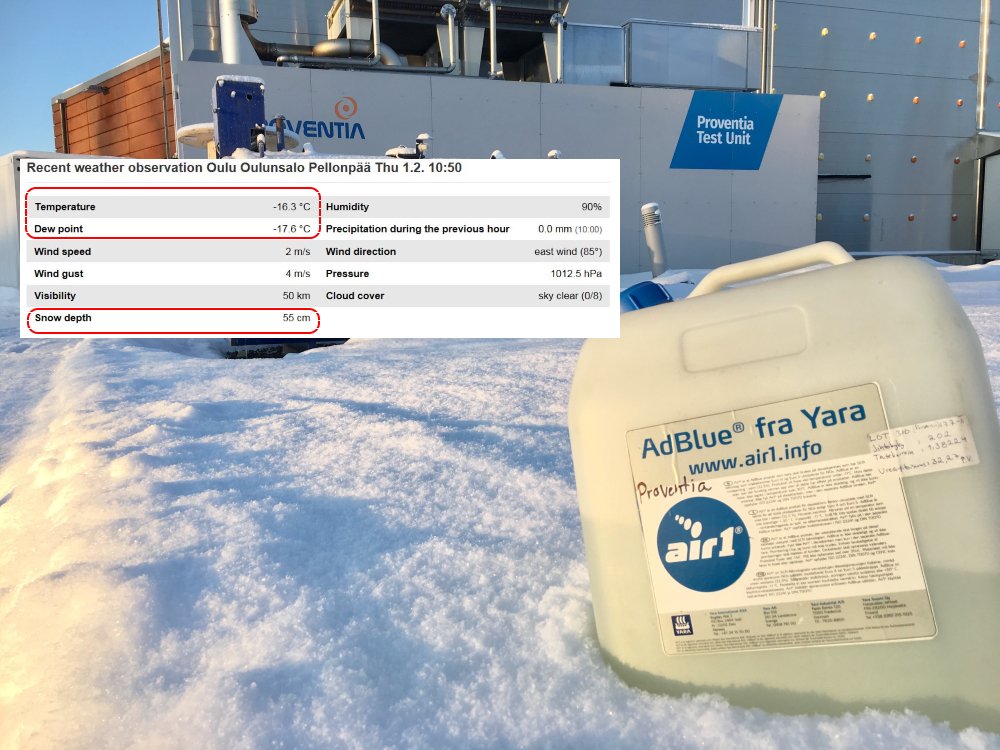 Just another normal testing day for our #AdBlue #SCR systems in #Finland. #Proventia SCR technology made for harsh conditions!