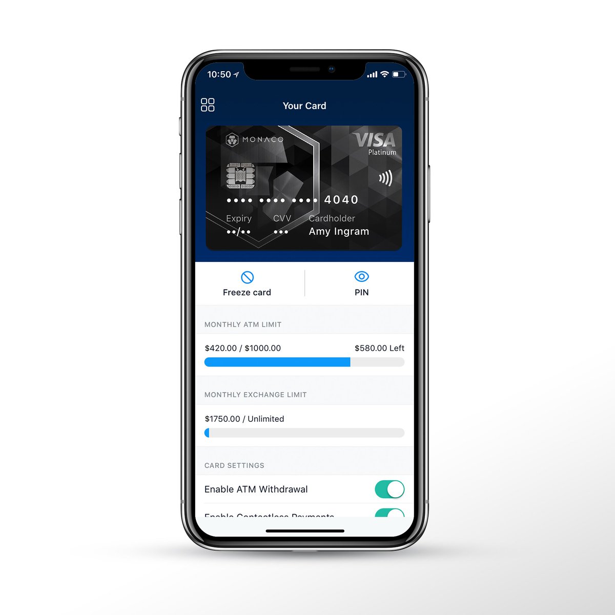 cryptocom's tweet image. Let us share a sneak peek of @monaco_card’s mobile app! Take a look at the cryptocurrency wallet and #MonacoVisaCard pages. Some features are still under wraps. Hope you like what you see! Stay tuned for more updates on the release! #cryptocurrency