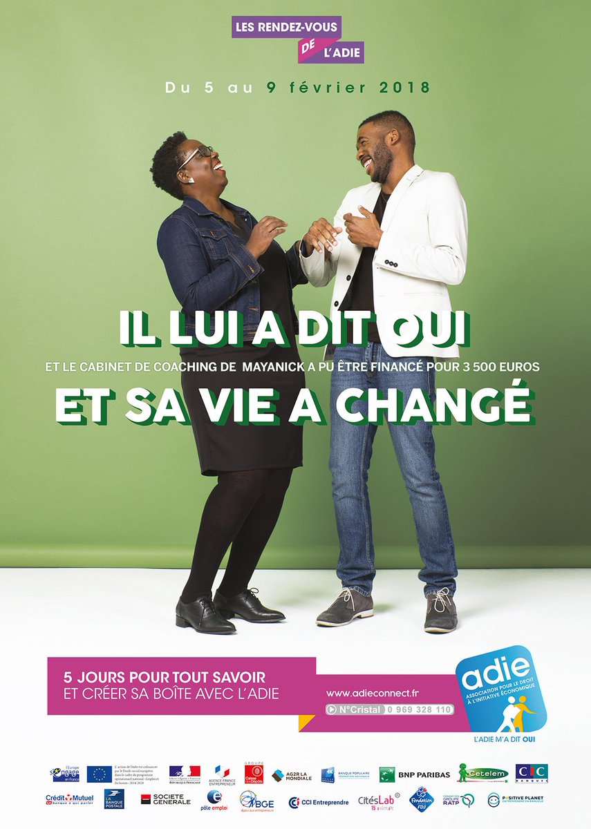 Adieorg's tweet photo. Depuis 30 ans, l’Adie aide les entrepreneurs à #SeLancer ! Sabrina, Christophe et Mayanick, ont transformé un « non » en « oui » et ont donné vie à leurs #projets ! RDV du 5 au 9 février pour #Entreprendre ! #Entrepreneur #Réussir https://t.co/vu26qpLXMY https://t.co/jFxgzTKjsm